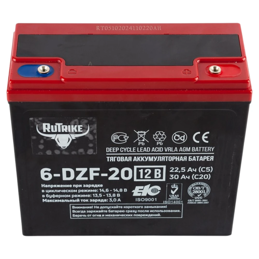 Аккумулятор тяговый Rutrike 6-DZF-20 (12V21A/H C3) 2
